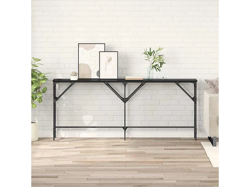 Table console Chêne noir 180 x 29 x 75 cm Bois d'ingénierie