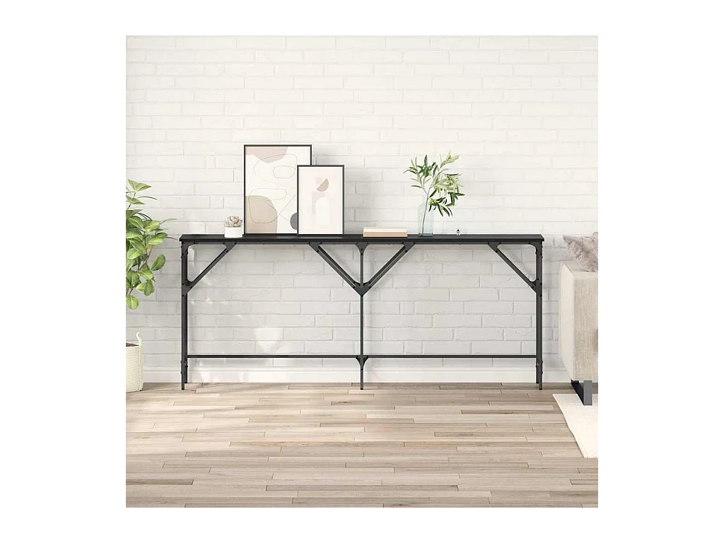 Table console Chêne noir 180 x 29 x 75 cm Bois d'ingénierie