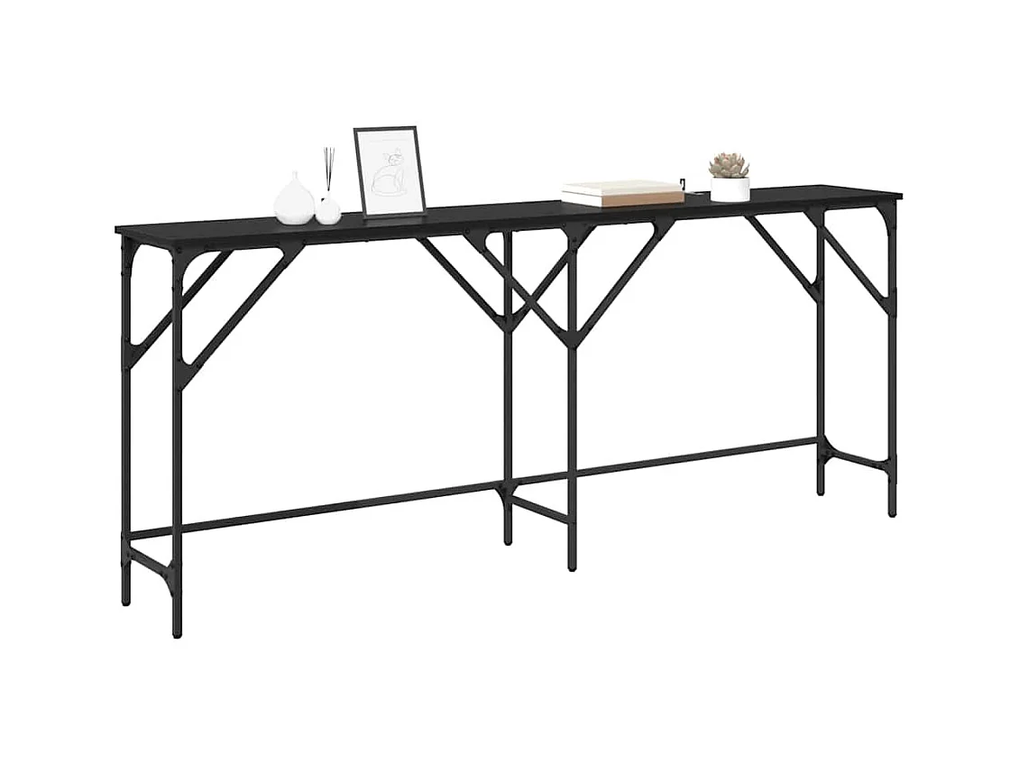 Table console Chêne noir 180 x 29 x 75 cm Bois d'ingénierie