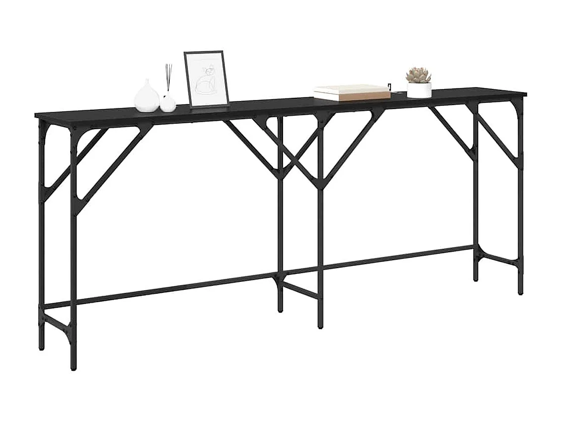 Consoletafel Zwarte eik 180 x 29 x 75 cm Bewerkt hout
