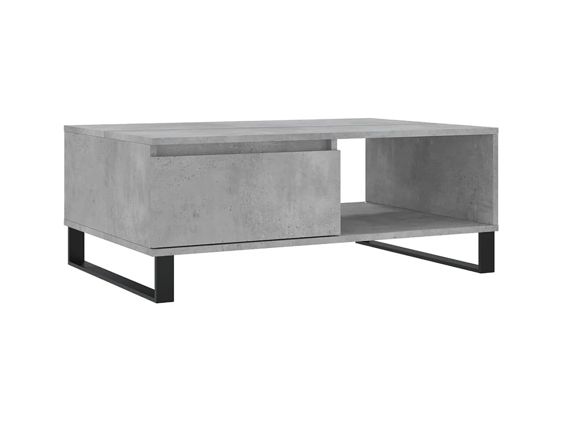 Mesa de centro gris hormigón 90x60x35 cm madera de ingeniería