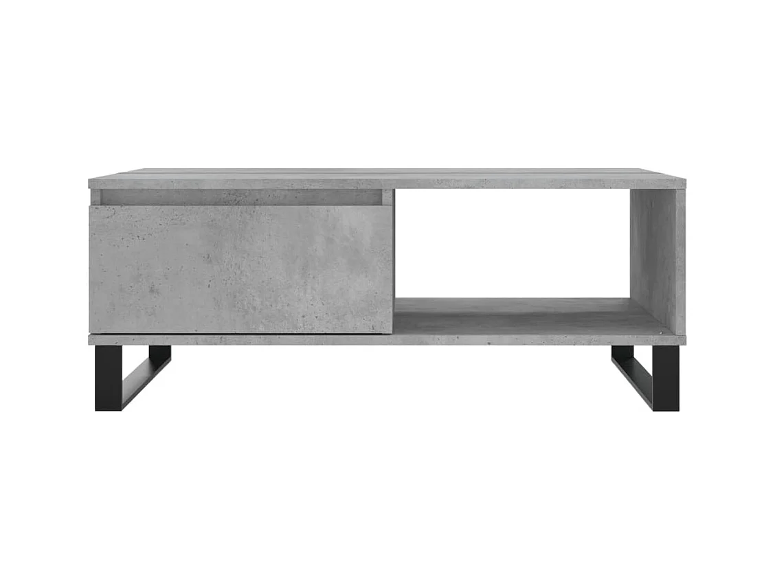 Mesa de centro gris hormigón 90x60x35 cm madera de ingeniería
