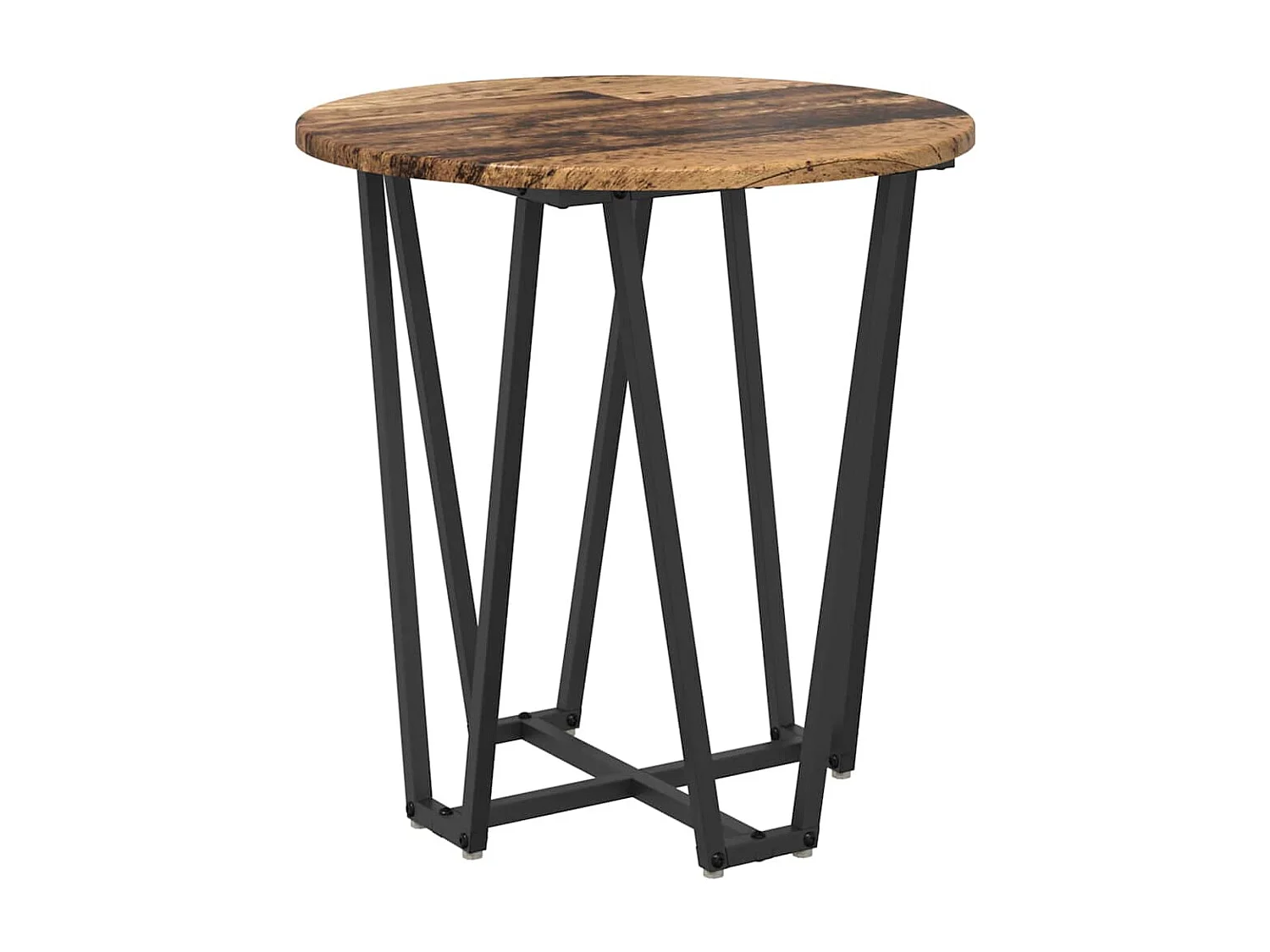 Set di tavolini laterali da 2 pezzi in legno anticato e nero