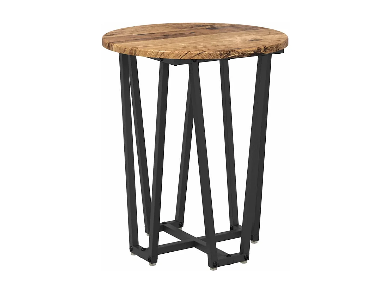 Set di tavolini laterali da 2 pezzi in legno anticato e nero