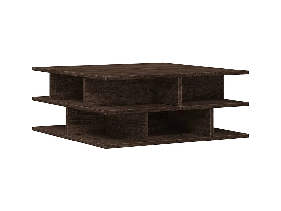 Salontafel bruin eiken 70x70x29 cm bewerkt hout