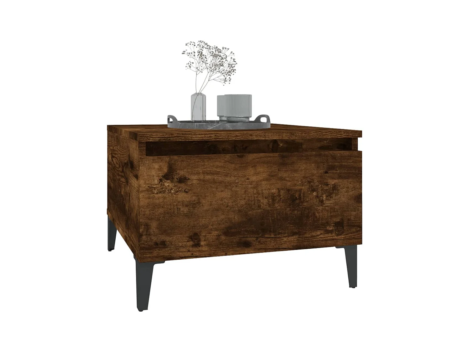 Tavolini laterali 2 pezzi Rovere affumicato 50x46x35 cm Legno ingegnerizzato