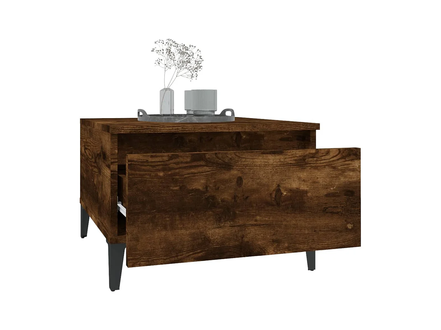 Tavolini laterali 2 pezzi Rovere affumicato 50x46x35 cm Legno ingegnerizzato