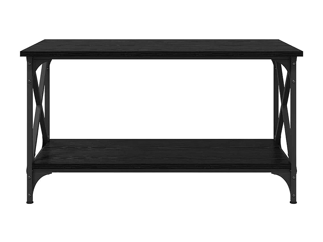 Salontafel Zwarte eik 80 x 45 x 45,5 cm Bewerkt hout