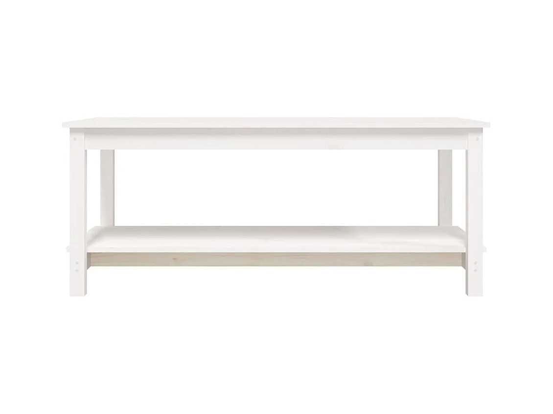 Table basse Blanc 110x55x45 cm Bois massif de pin