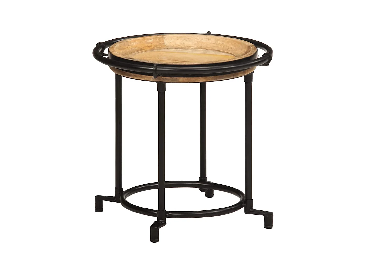 Set di tavolini laterali in legno massello di mango, 2 pezzi