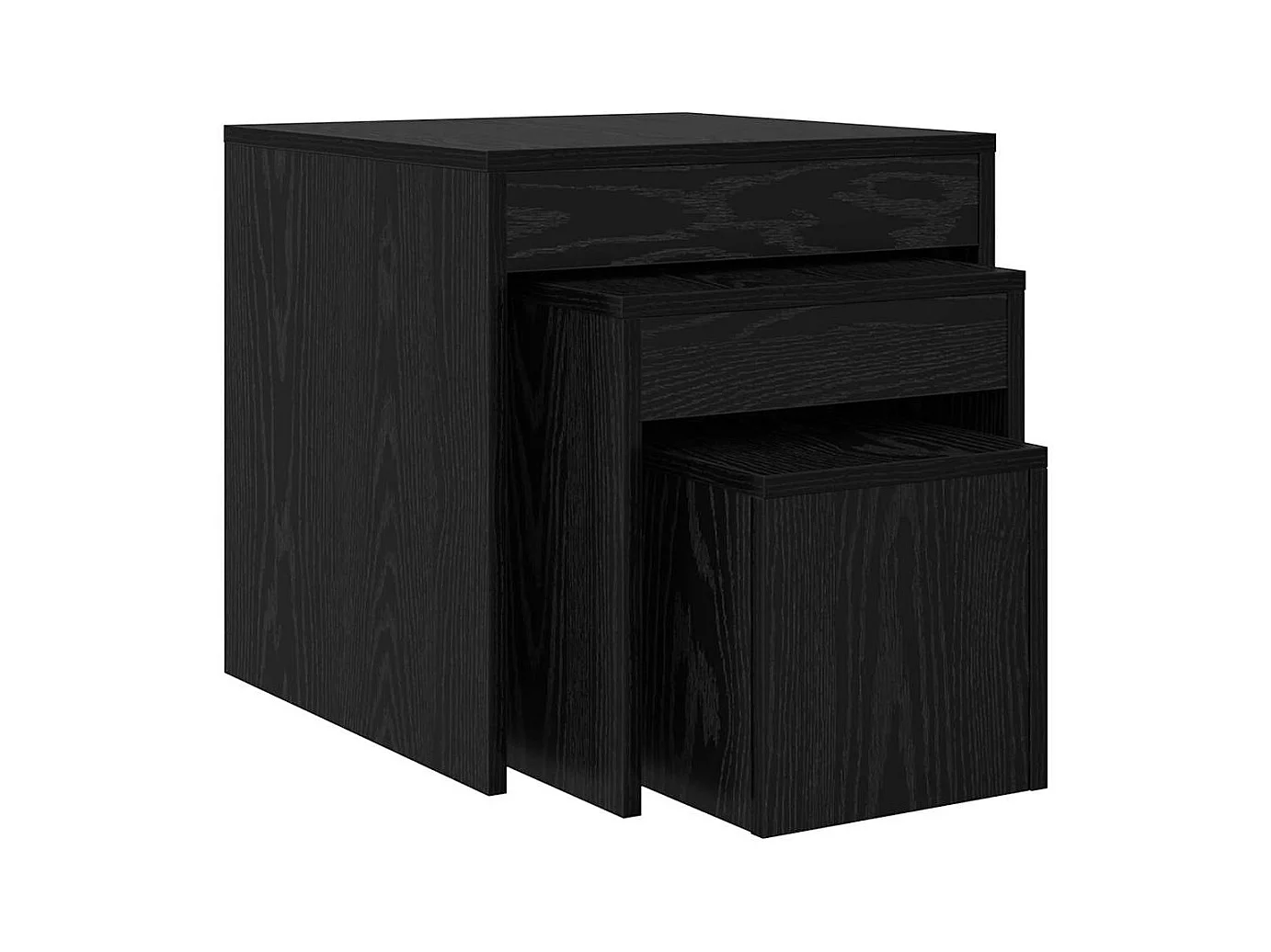 Tavolini da caffè 3 pezzi Rovere nero 45 x 45 x 45 cm