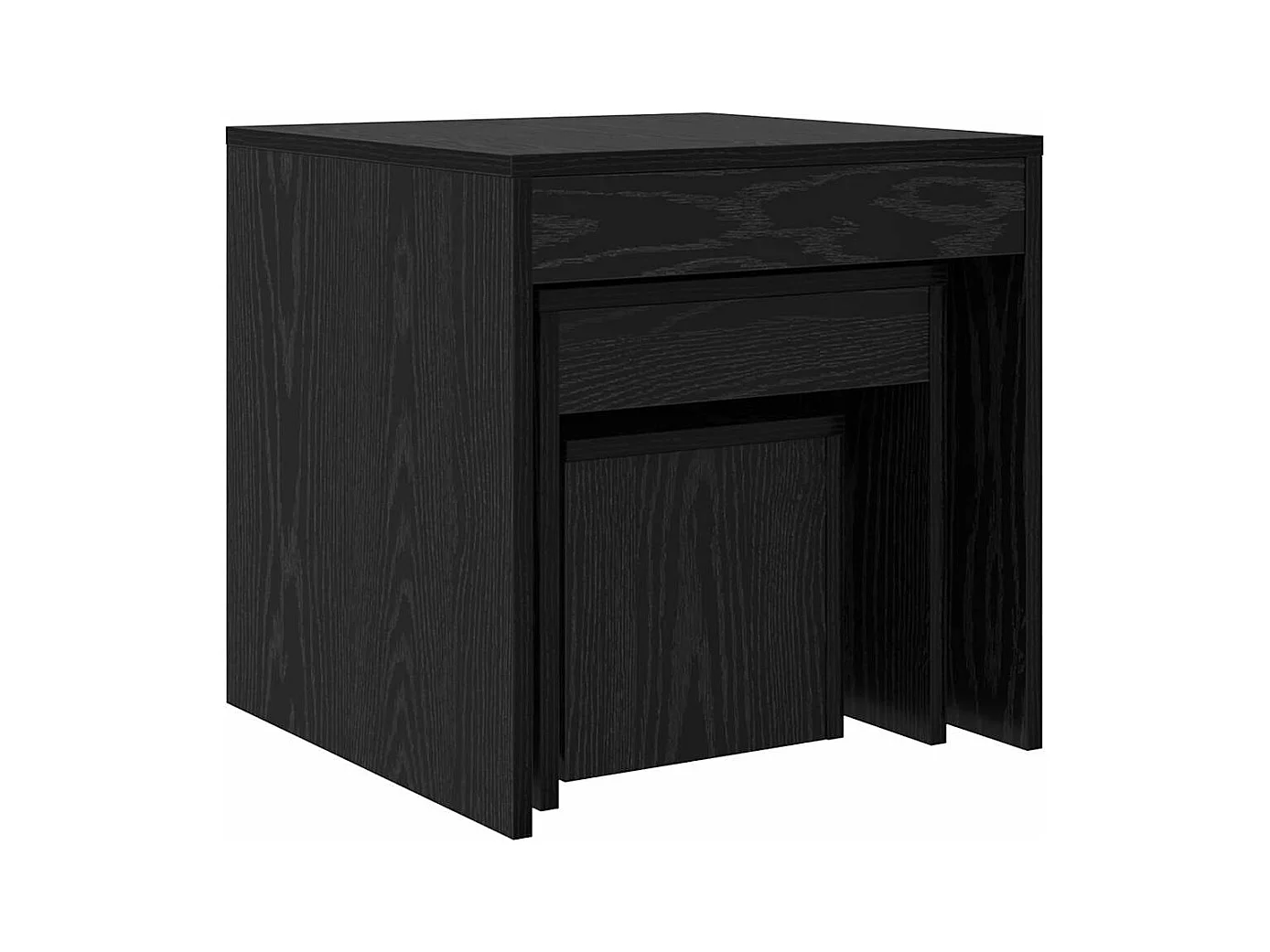 Tavolini da caffè 3 pezzi Rovere nero 45 x 45 x 45 cm