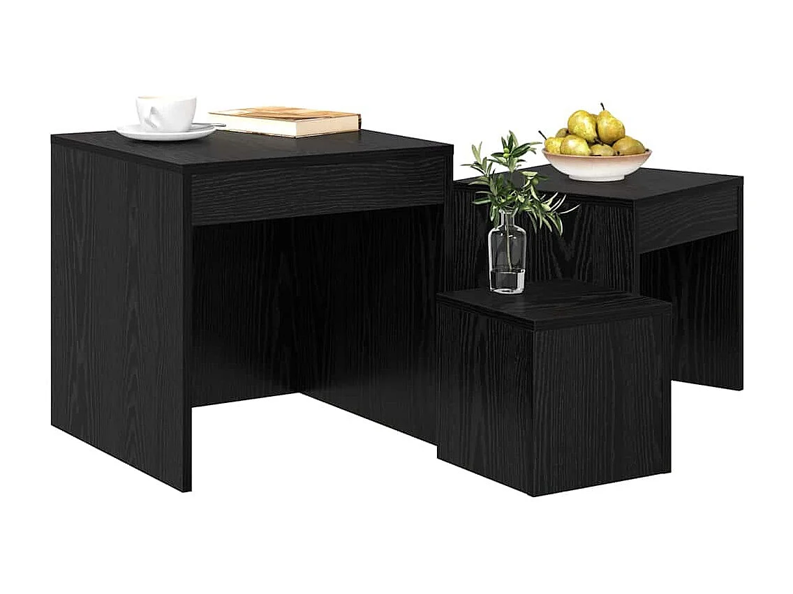 Tables basses 3 pcs Chêne noir 45 x 45 x 45 cm