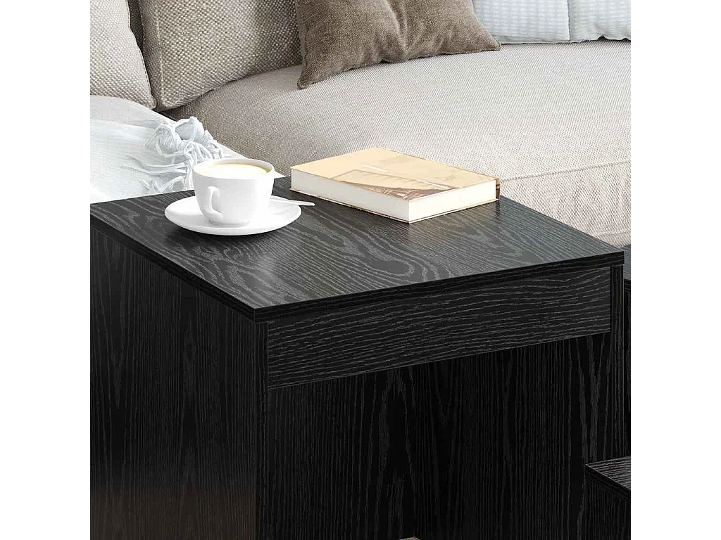 Tables basses 3 pcs Chêne noir 45 x 45 x 45 cm