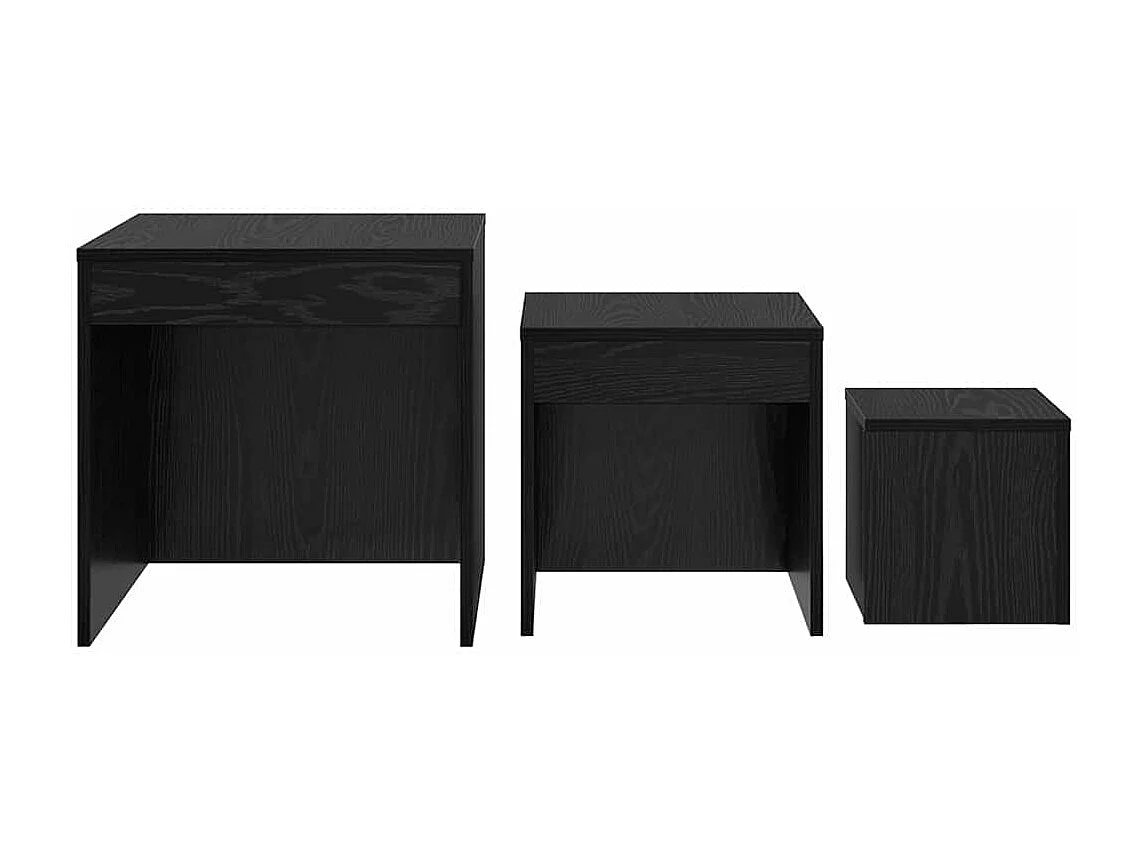 Tables basses 3 pcs Chêne noir 45 x 45 x 45 cm