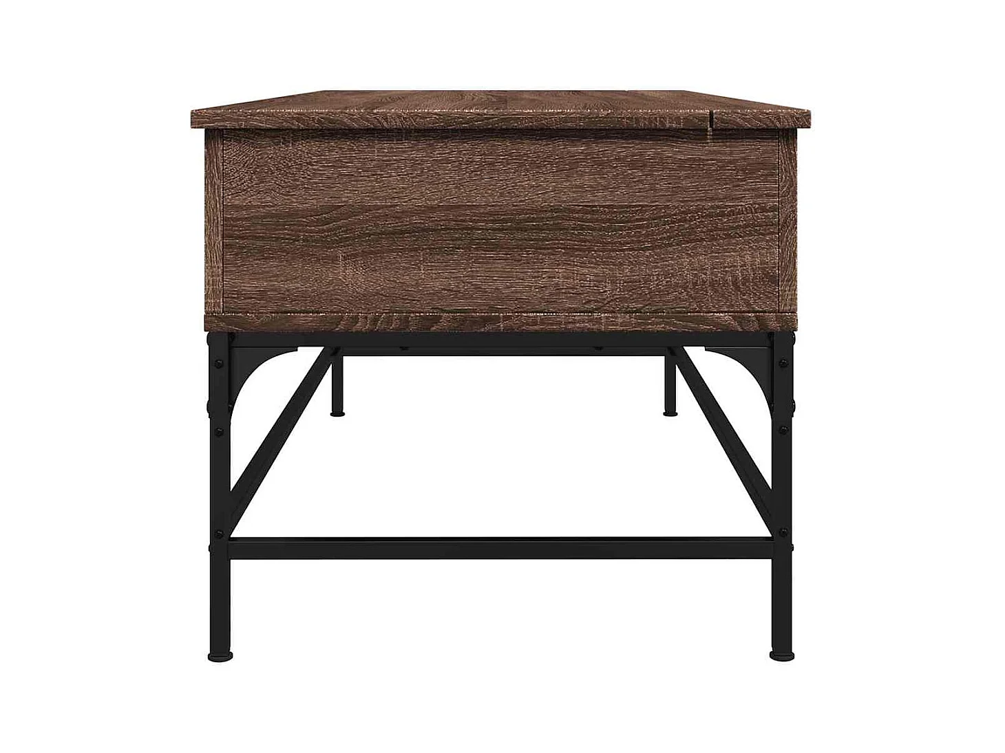 Table basse chêne marron 100x50x45cm bois d'ingénierie et métal