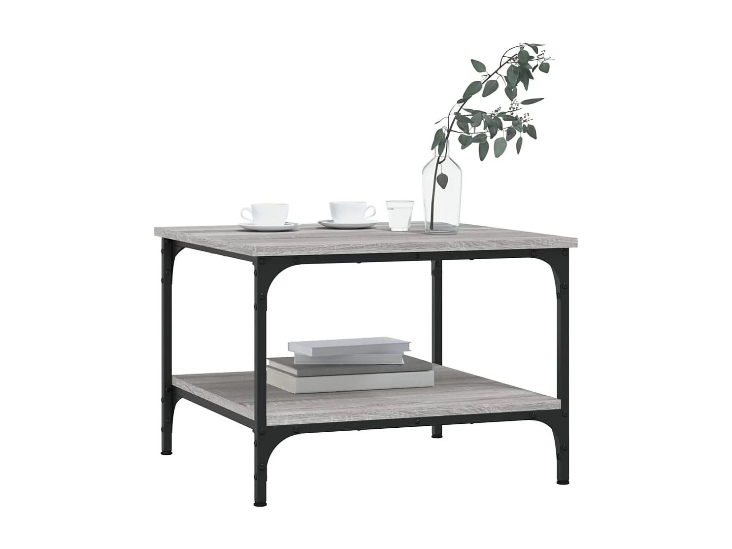 Table basse sonoma gris 55x55x40 cm bois d'ingénierie