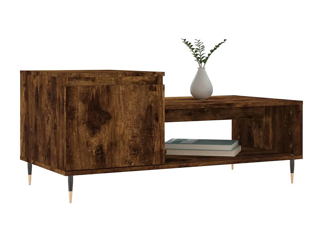 Table basse Chêne fumé 100x50x45 cm Bois d'ingénierie