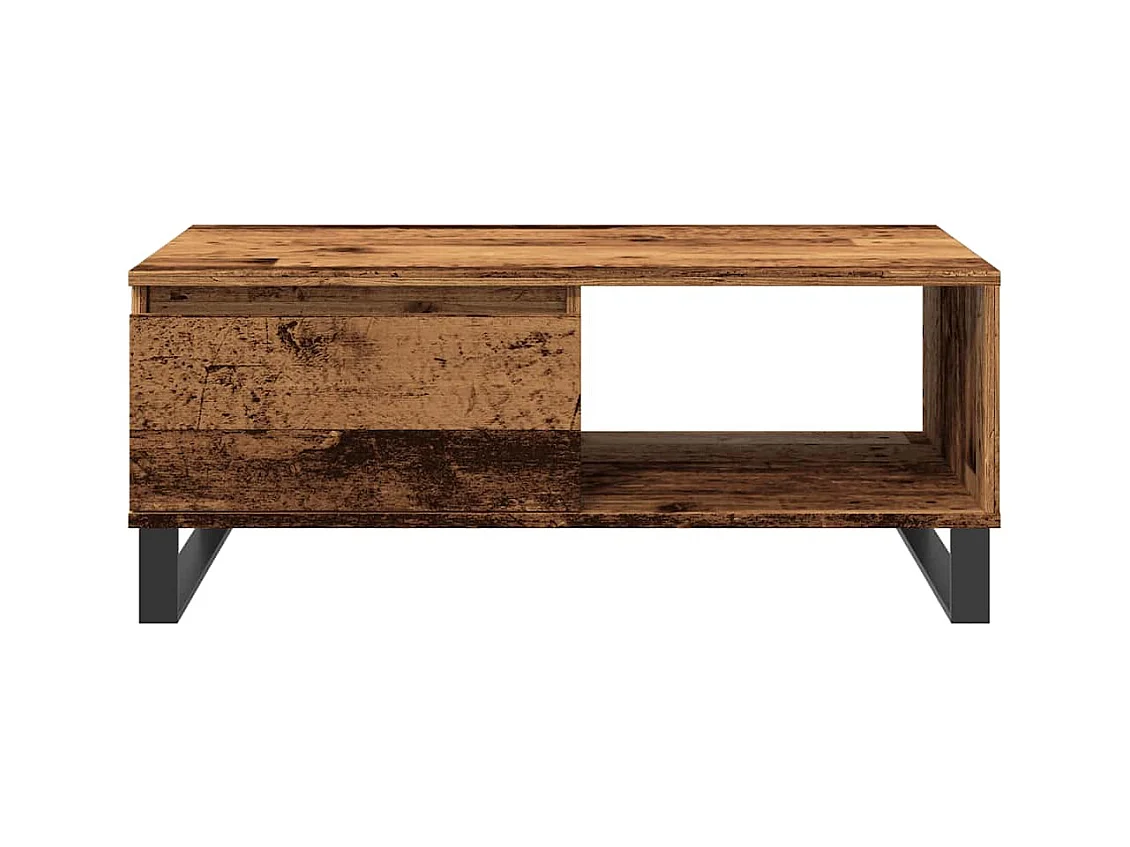 Table basse vieux bois 90x50x36,5 cm bois d'ingénierie