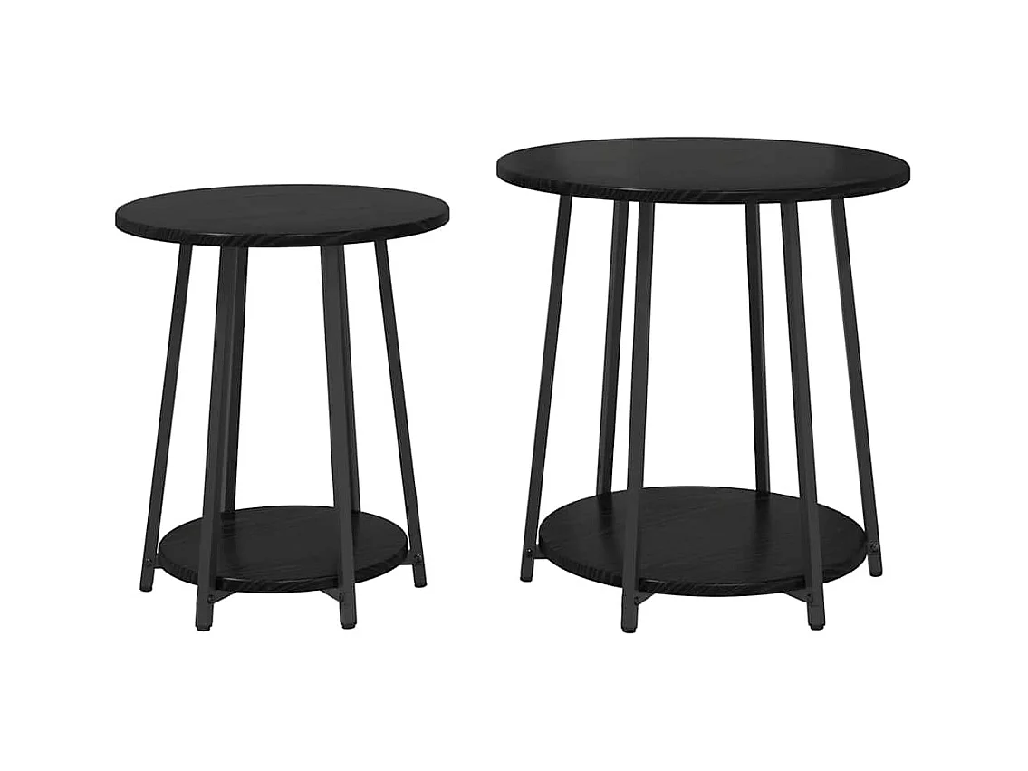 Ensemble de tables d'appoint 2 pcs Chêne noir 50 x 50 x 51 cm