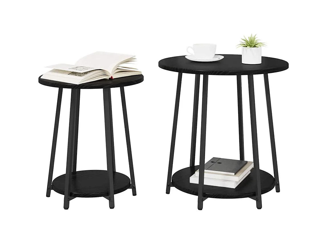 Ensemble de tables d'appoint 2 pcs Chêne noir 50 x 50 x 51 cm