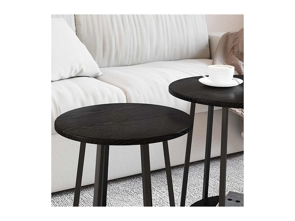 Ensemble de tables d'appoint 2 pcs Chêne noir 50 x 50 x 51 cm