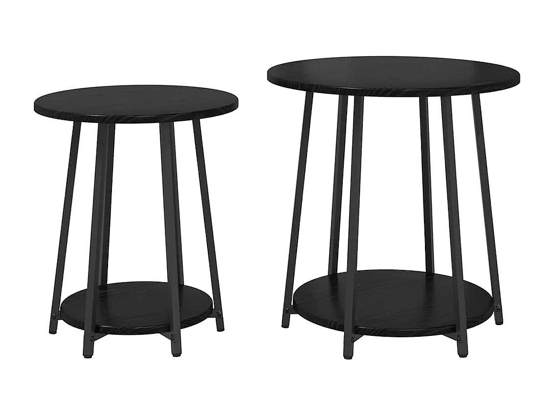 Juego de mesa auxiliar 2 piezas Roble negro 50 x 50 x 51 cm