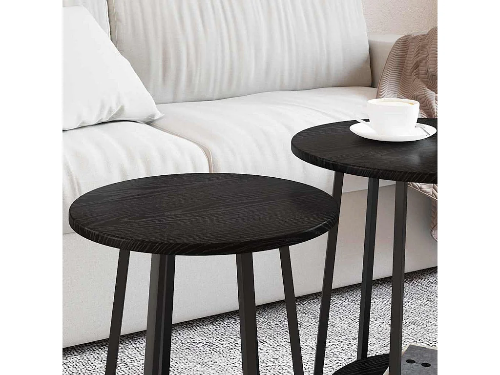 Ensemble de tables d'appoint 2 pcs Chêne noir 50 x 50 x 51 cm