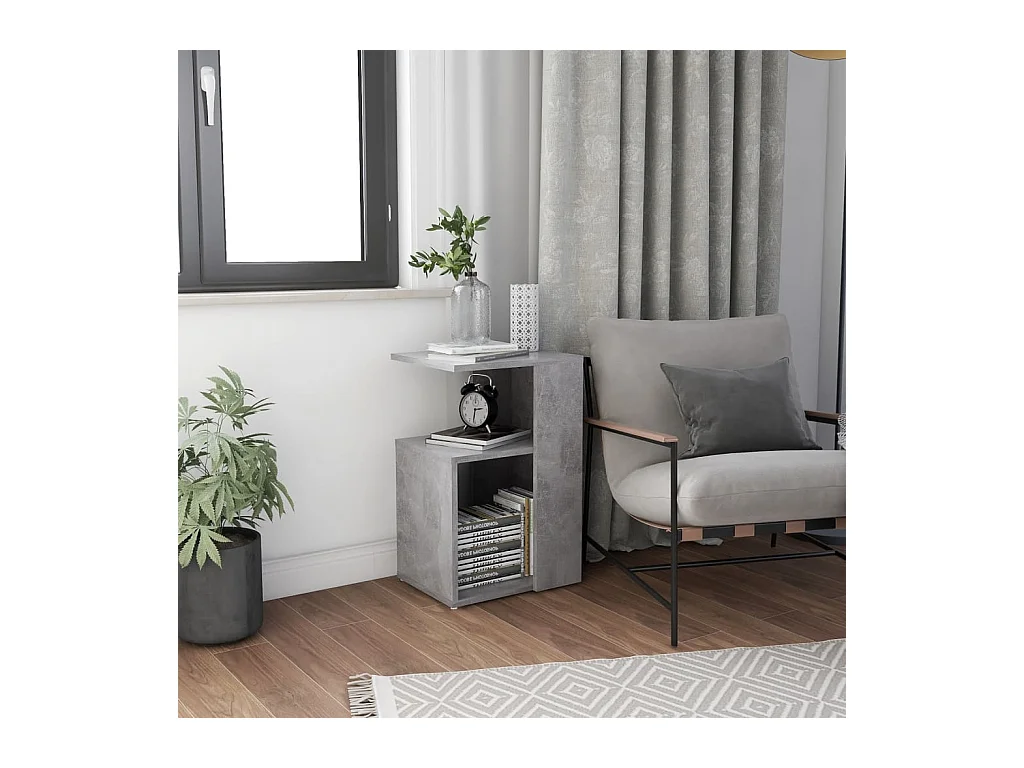 Table d'appoint Gris béton 36x30x56 cm Bois d’ingénierie