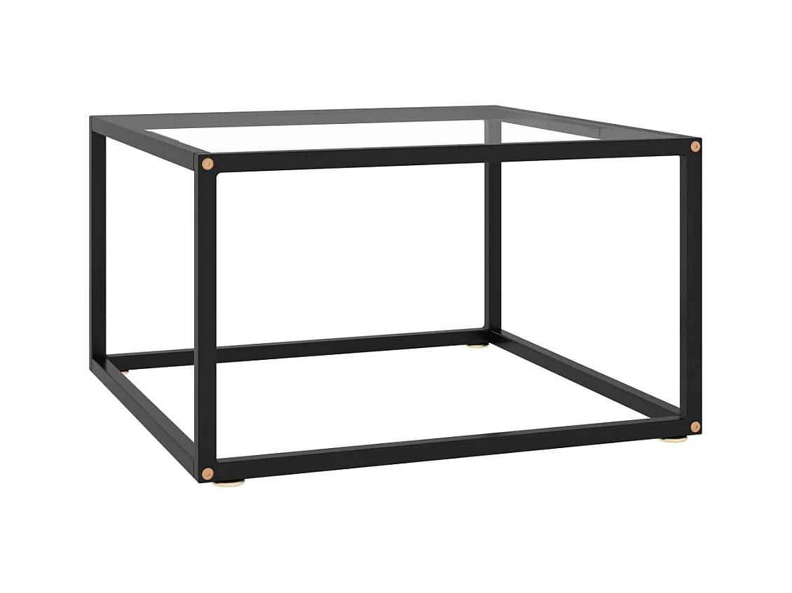 Table basse Noir avec verre trempé 60x60x35 cm