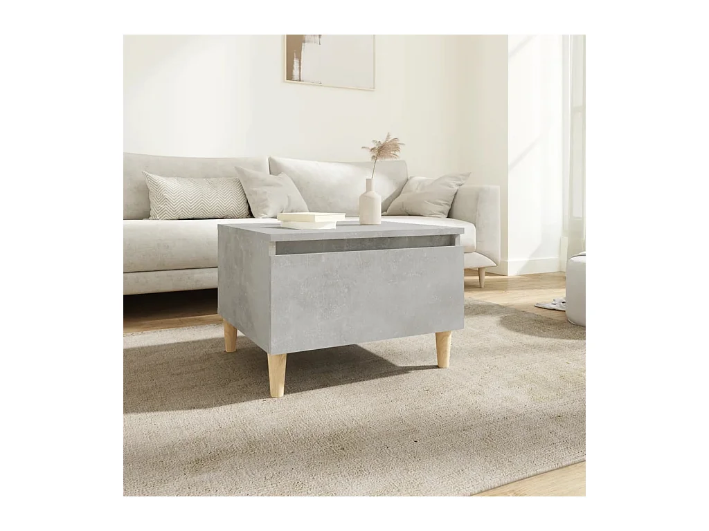 Tavolino laterale grigio cemento 50x46x35 cm in legno ingegnerizzato