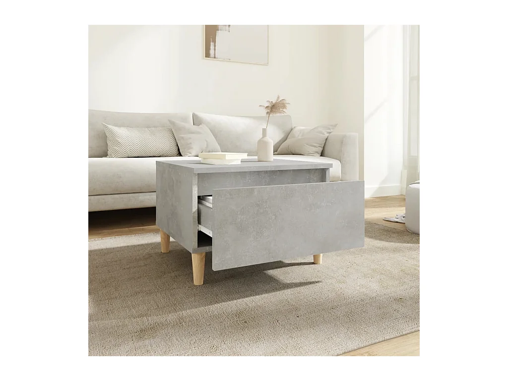 Tavolino laterale grigio cemento 50x46x35 cm in legno ingegnerizzato