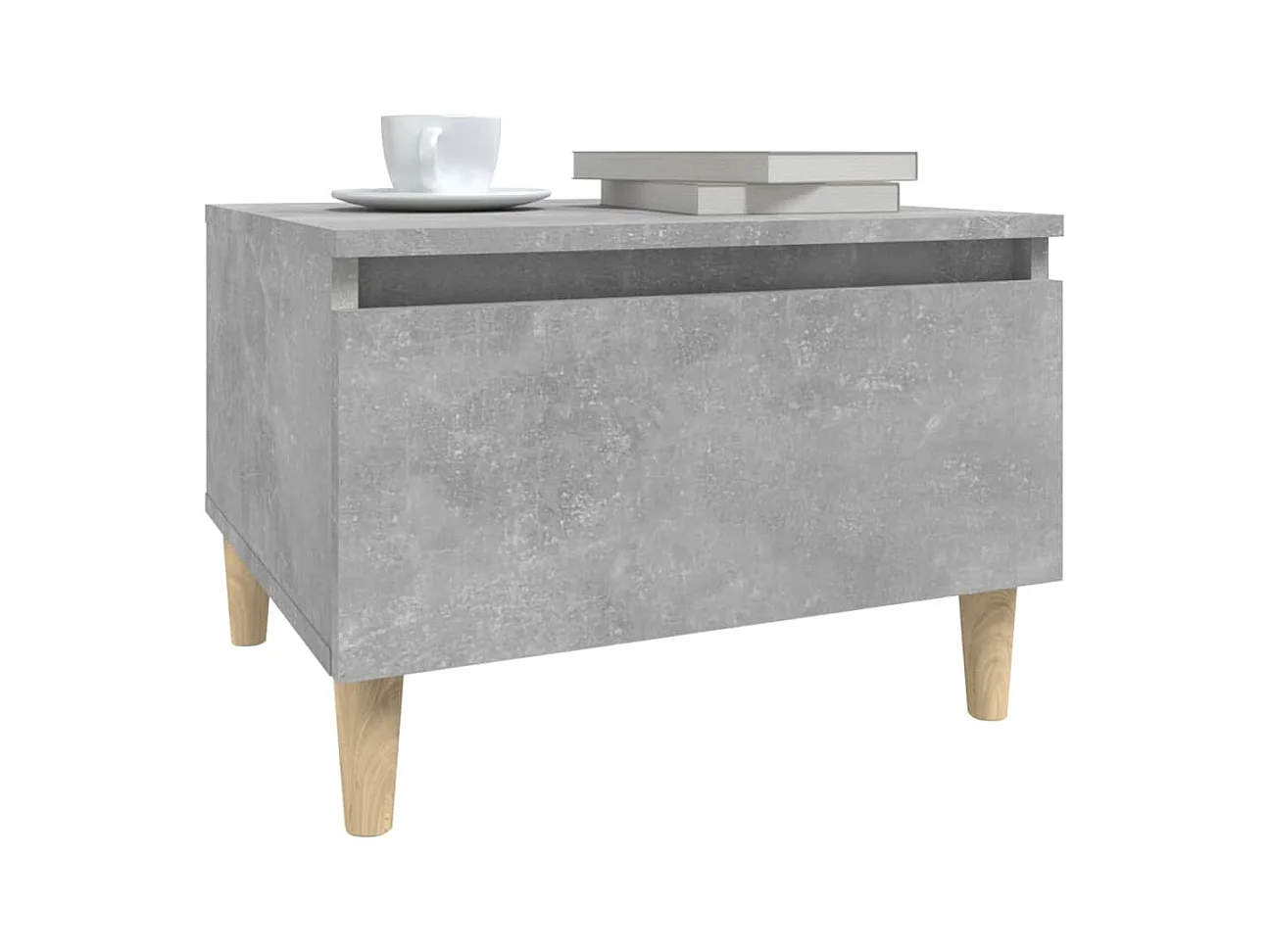 Tavolino laterale grigio cemento 50x46x35 cm in legno ingegnerizzato