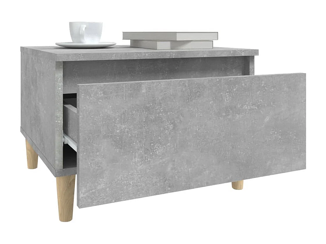 Mesa auxiliar de hormigón gris 50x46x35 cm Madera de ingeniería