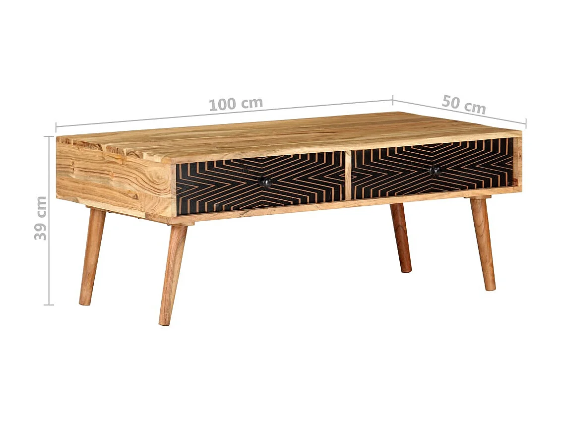 Table basse 100x50x39 cm Bois d'acacia solide