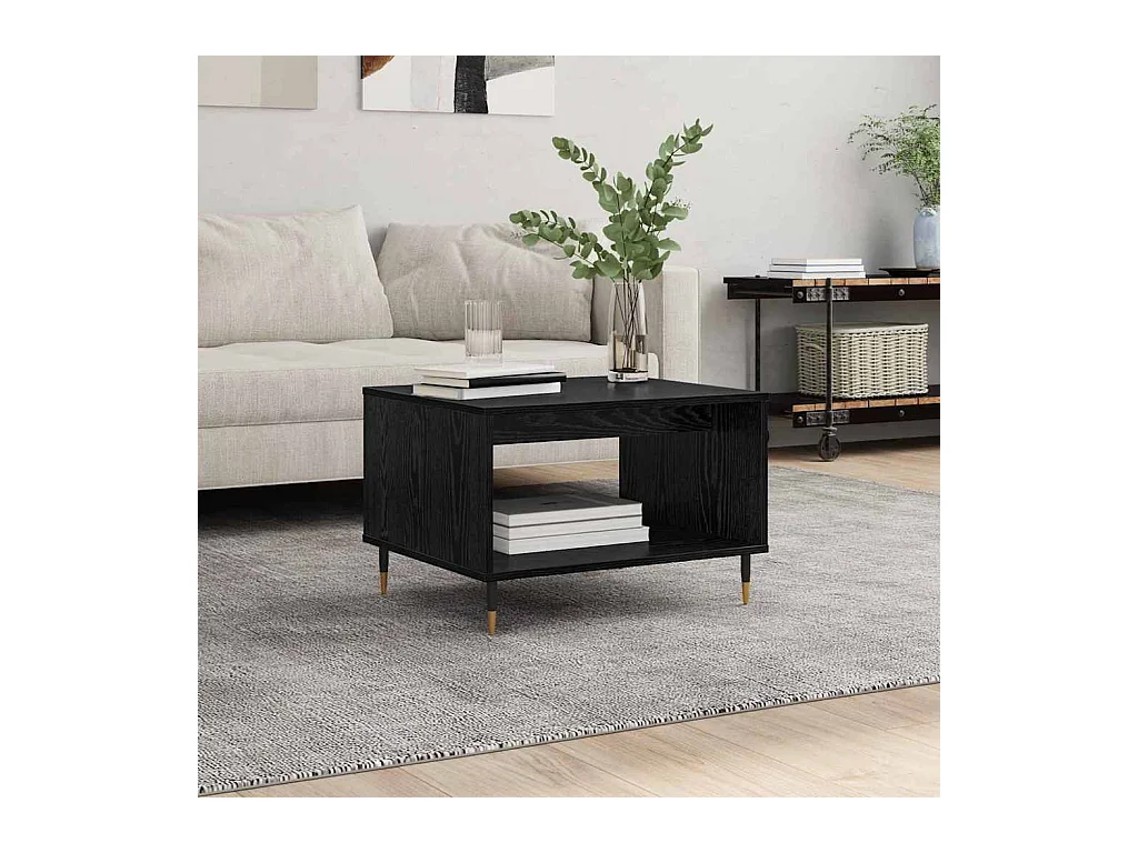 Table basse Chêne noir 60 x 50 x 40 cm Bois d'ingénierie