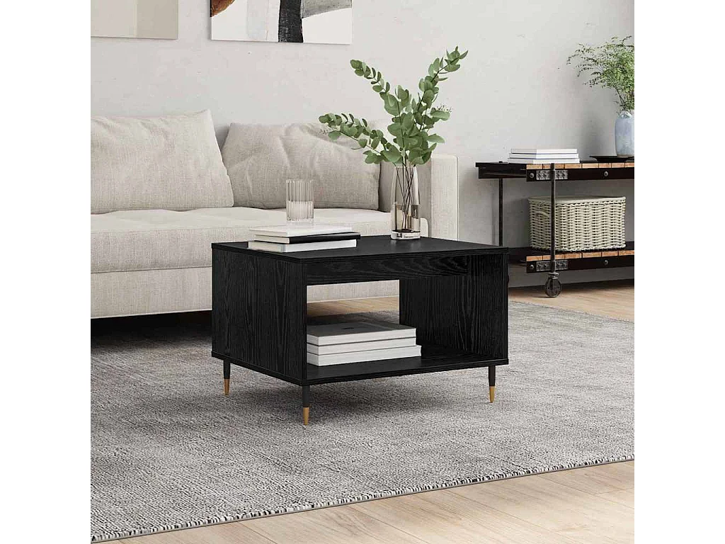 Couchtisch Eiche schwarz 60 x 50 x 40 cm Holzwerkstoff