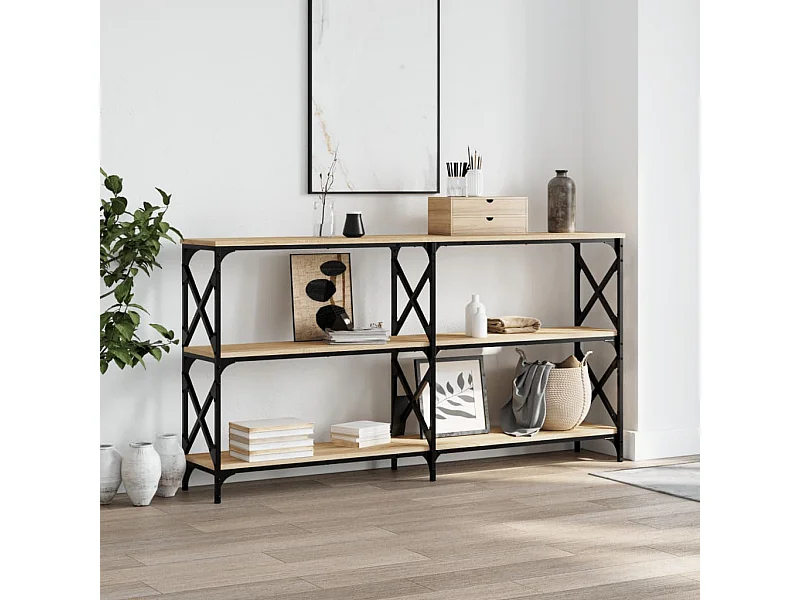 Consolle in rovere Sonoma 156x28x80,5 cm in legno ingegnerizzato