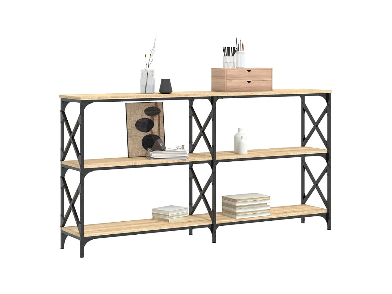 Table console chêne sonoma 156x28x80,5 cm bois d'ingénierie