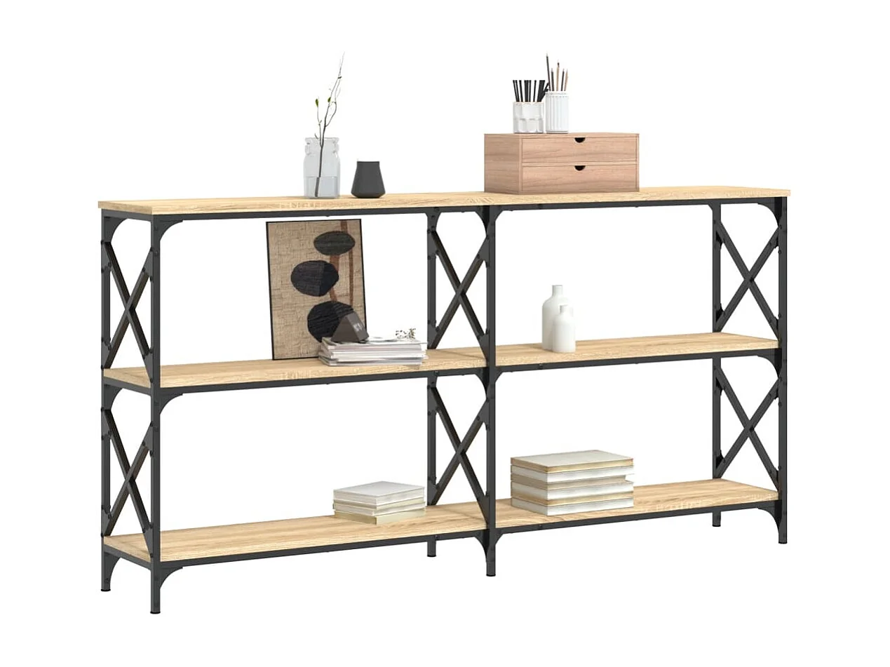 Table console chêne sonoma 156x28x80,5 cm bois d'ingénierie