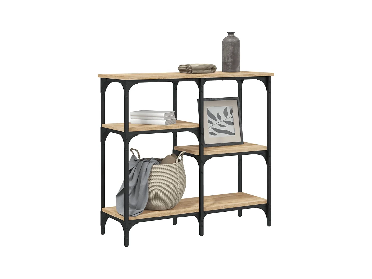 Tavolo consolle in rovere Sonoma 80x29x75 cm in legno ingegnerizzato