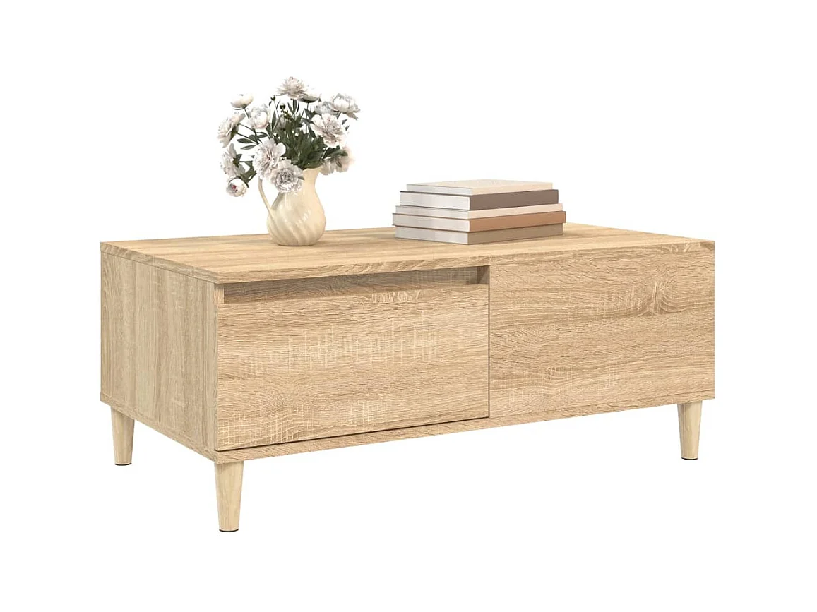 Mesa de centro de roble Sonoma 90x50x36,5 cm Madera de ingeniería