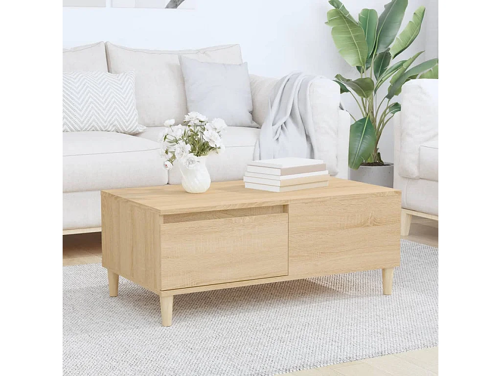 Table basse Chêne sonoma 90x50x36,5 cm Bois d'ingénierie