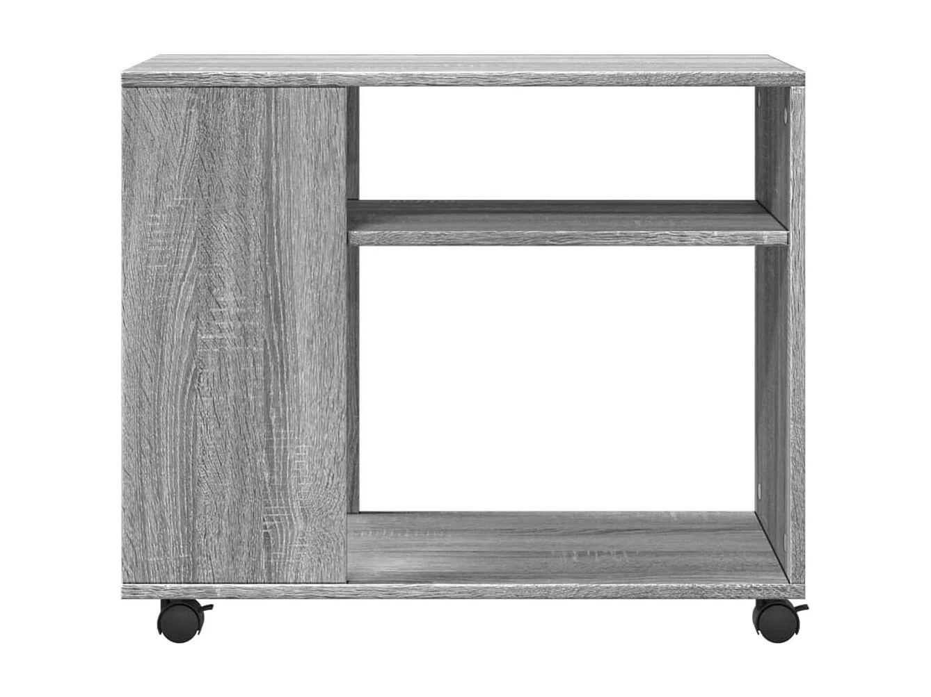 Beistelltisch aus Sonoma-Holzwerkstoff in Grau mit Rädern