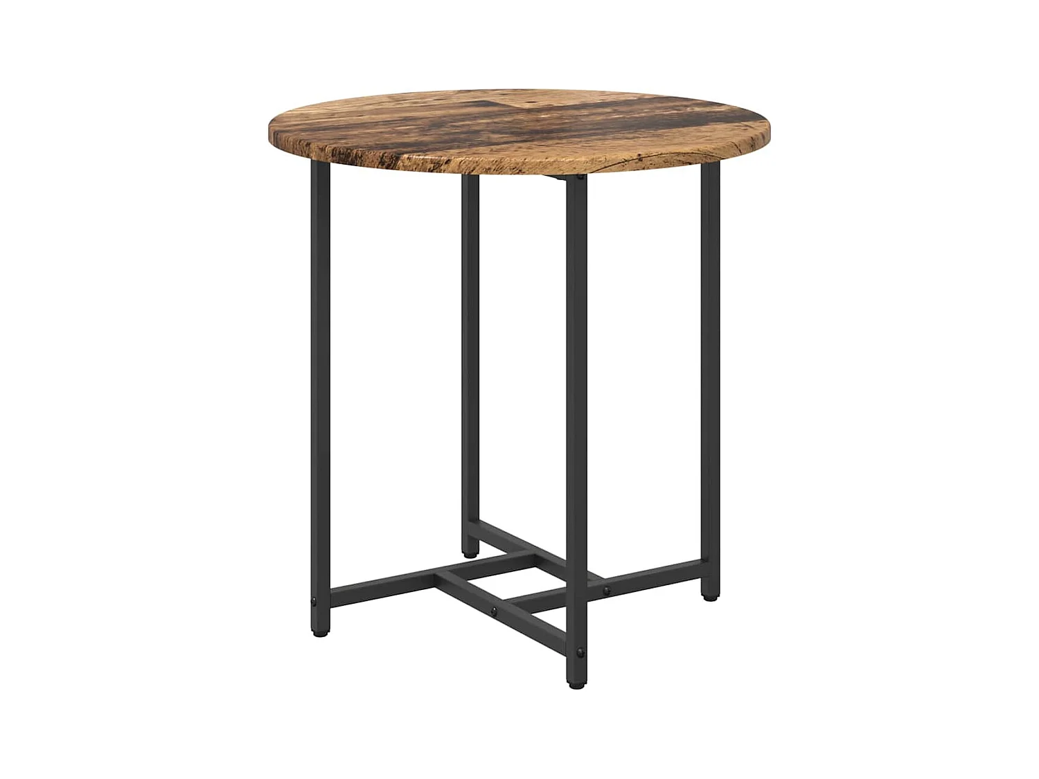 2-delige bijzettafelset in antiek hout en zwart