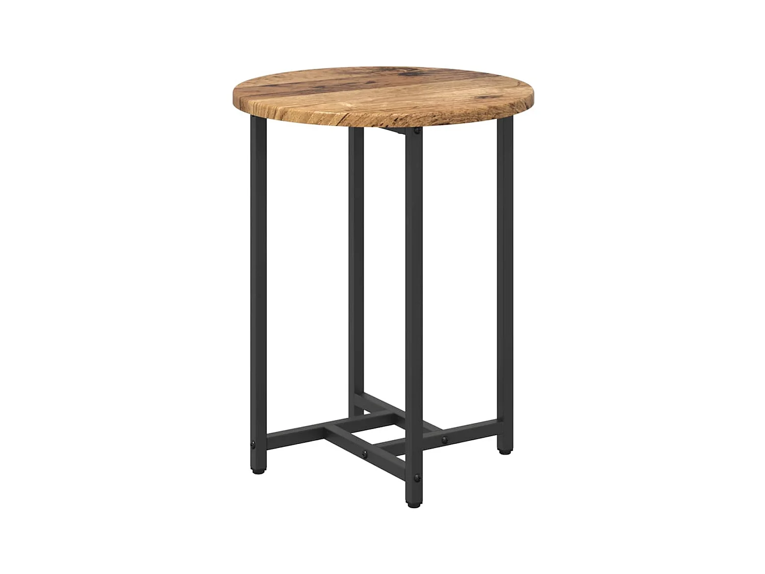 2-delige bijzettafelset in antiek hout en zwart