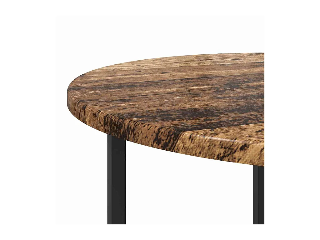 2-delige bijzettafelset in antiek hout en zwart