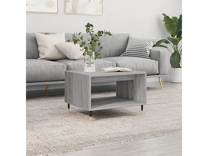 Sonoma salontafel grijs 60x50x40 cm bewerkt hout