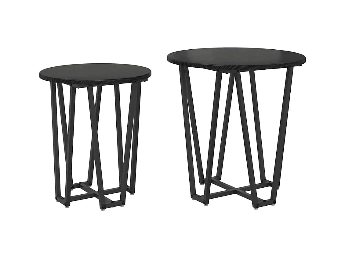 Ensemble de tables d'appoint 2 pcs Chêne noir 50 x 50 x 50.5 cm