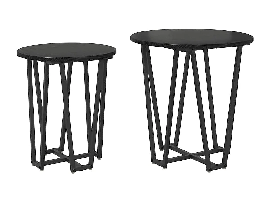 Ensemble de tables d'appoint 2 pcs Chêne noir 50 x 50 x 50.5 cm